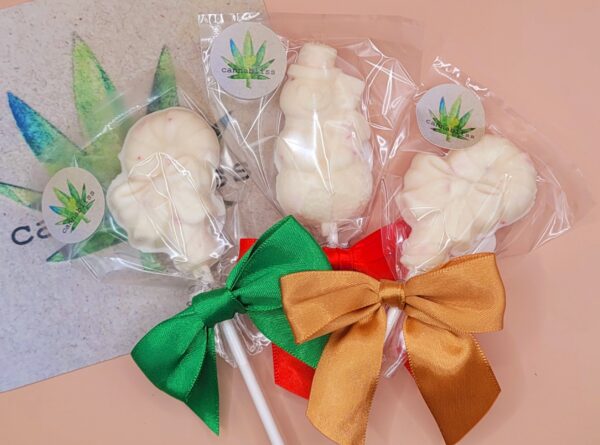White Chocolate Peppermint Holiday Sucker - 100mg
