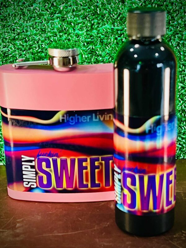 Higher living simple syrup flask-600mg 
includes 6oz simple syrup 
***flask only